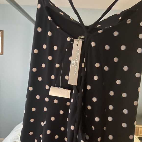 NEW TART COLLECTION Kris Dress Shadow Dot Slinky Stretch Lace Tie Back Large - Picture 8 of 9